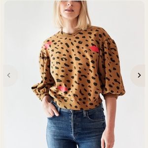 Clare V Leopard Lips Sweatshirt